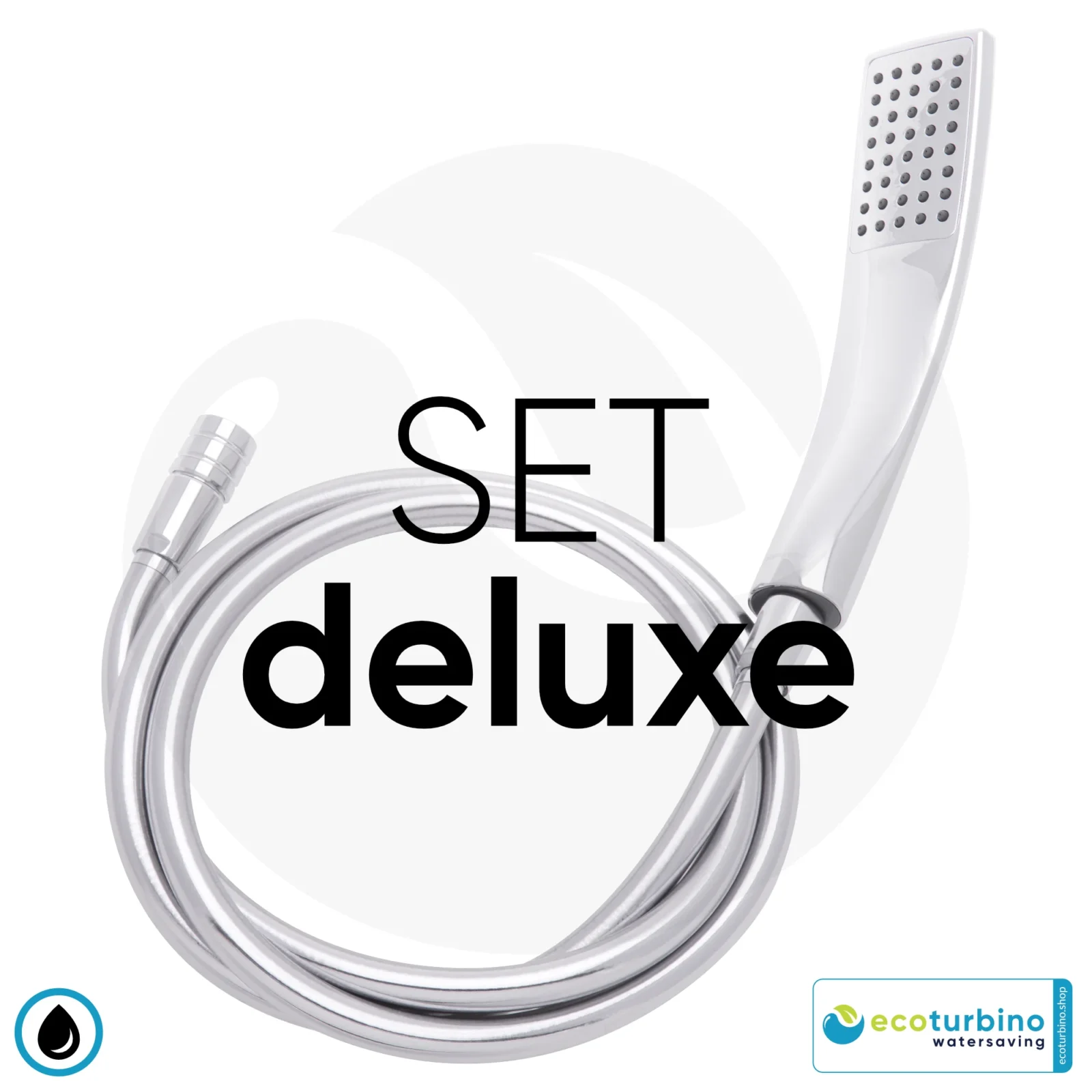 ecoturbino® SET deluxe | silber | Wasserkosten sparen bei vollem Duschkomfort im Bundle für SIE, für IHN + für die ganze Familie!